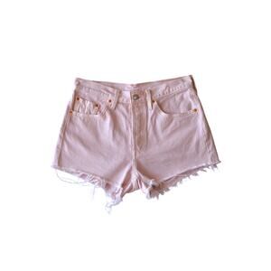 Levi’s Pink Denim Shorts 29 Frayed Hem High Rise Cutoff Shorts